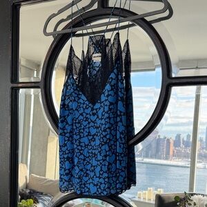 Zadig & Voltaire Blue and Navy Lace Camisole